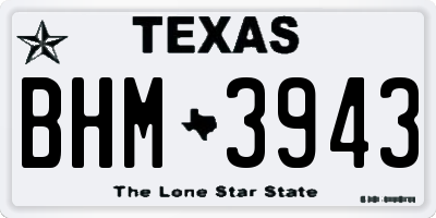 TX license plate BHM3943