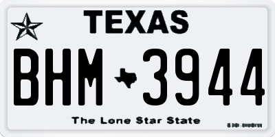 TX license plate BHM3944