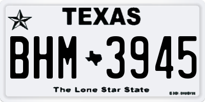 TX license plate BHM3945