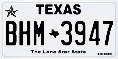 TX license plate BHM3947