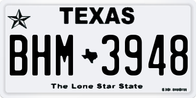 TX license plate BHM3948