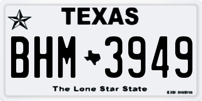 TX license plate BHM3949