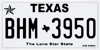 TX license plate BHM3950