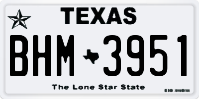 TX license plate BHM3951