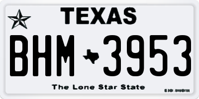 TX license plate BHM3953