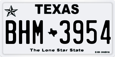 TX license plate BHM3954