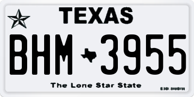TX license plate BHM3955