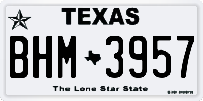 TX license plate BHM3957