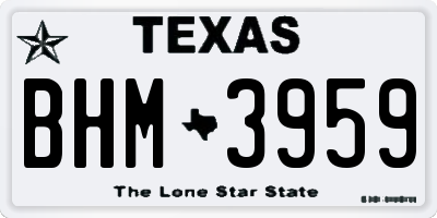 TX license plate BHM3959