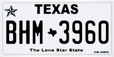 TX license plate BHM3960