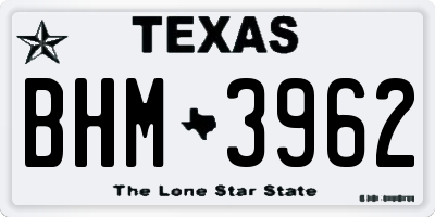 TX license plate BHM3962