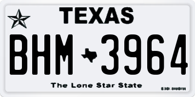 TX license plate BHM3964