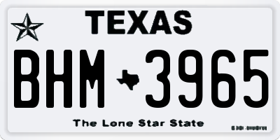 TX license plate BHM3965