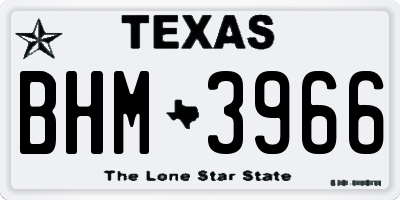 TX license plate BHM3966