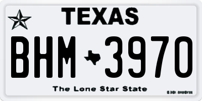 TX license plate BHM3970