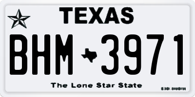 TX license plate BHM3971