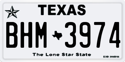TX license plate BHM3974