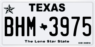 TX license plate BHM3975