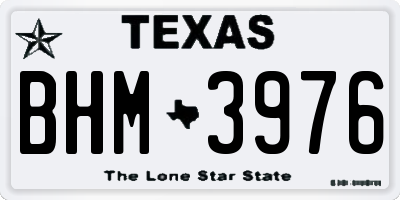 TX license plate BHM3976