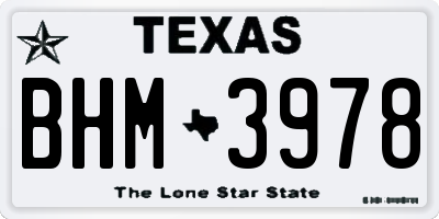 TX license plate BHM3978