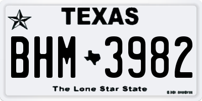 TX license plate BHM3982