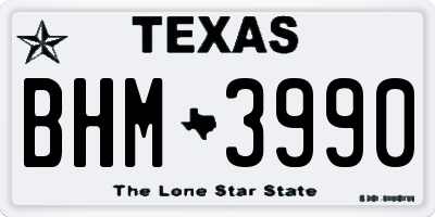 TX license plate BHM3990