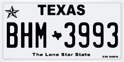 TX license plate BHM3993