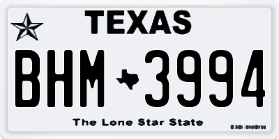 TX license plate BHM3994