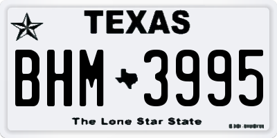TX license plate BHM3995