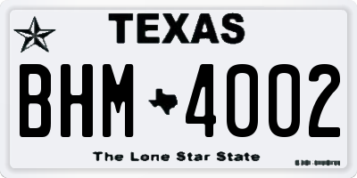 TX license plate BHM4002
