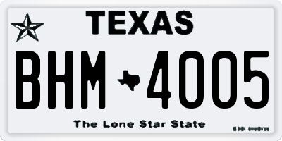 TX license plate BHM4005