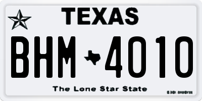 TX license plate BHM4010