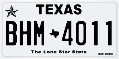 TX license plate BHM4011