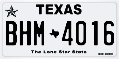 TX license plate BHM4016