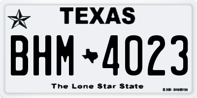 TX license plate BHM4023