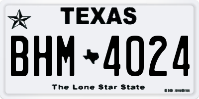 TX license plate BHM4024