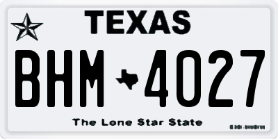 TX license plate BHM4027