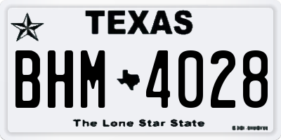 TX license plate BHM4028