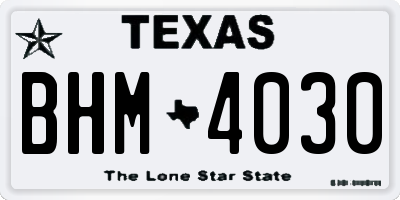 TX license plate BHM4030