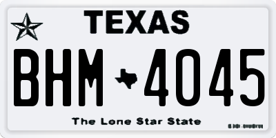TX license plate BHM4045