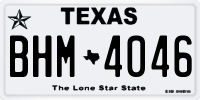 TX license plate BHM4046