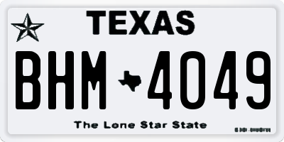 TX license plate BHM4049