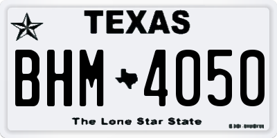 TX license plate BHM4050