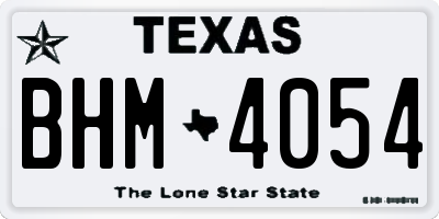 TX license plate BHM4054