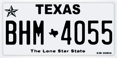 TX license plate BHM4055