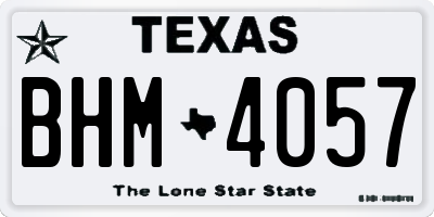 TX license plate BHM4057