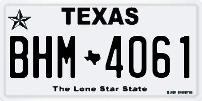 TX license plate BHM4061