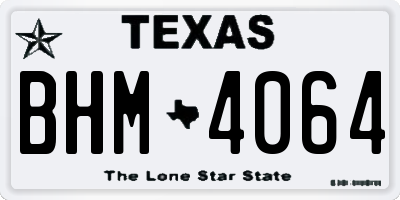 TX license plate BHM4064