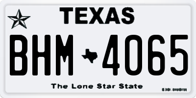 TX license plate BHM4065