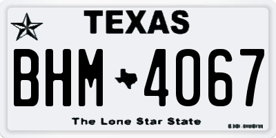 TX license plate BHM4067